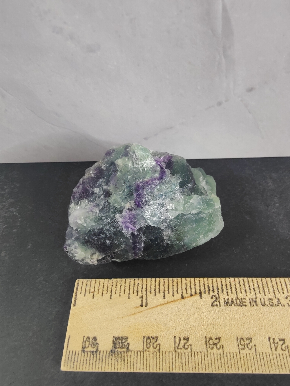 Raw Rainbow Fluorite Crystal – Green & Purple – Natural Healing Crystal - Picture 3 of 3